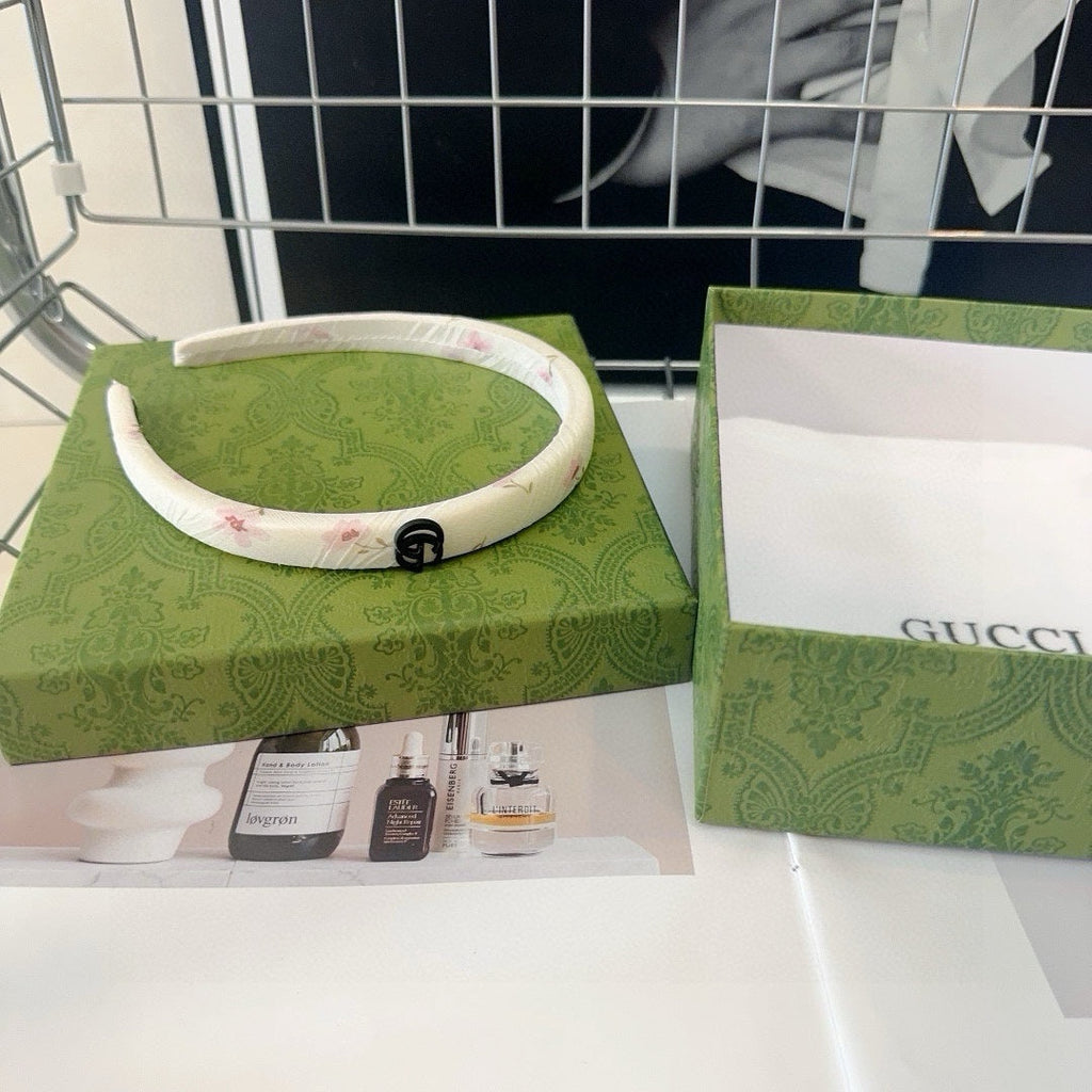 HEADBAND IN WHITE FLOWER PRINT SILK 418913