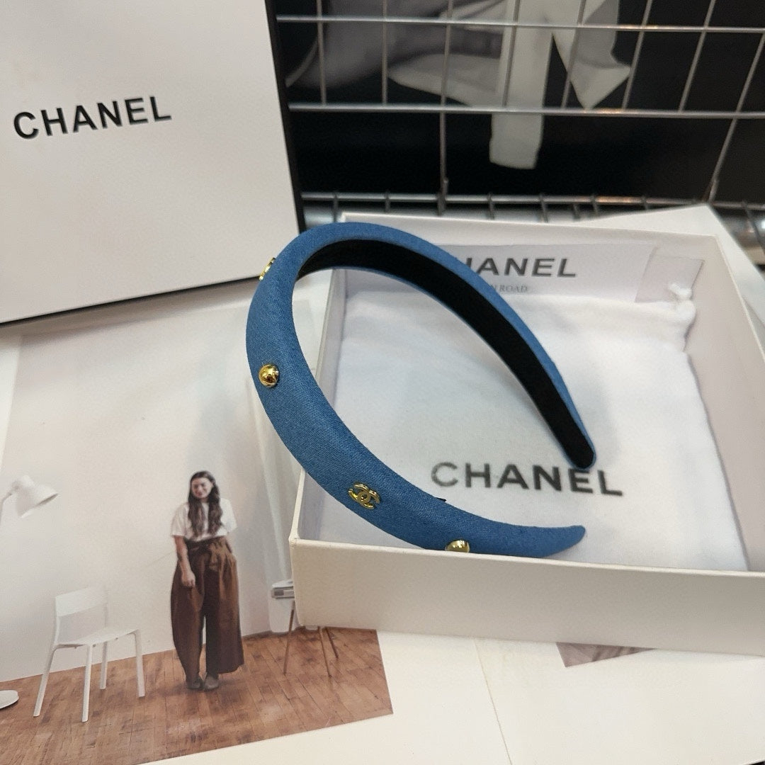 CLASSIC BLUE DENIM FABRIC HAIRBAND 432853