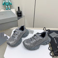 XL FISHNET SNEAKER IN GRAY MESH, POLYURETHANE, POLYESTER WITH RHINESTONES