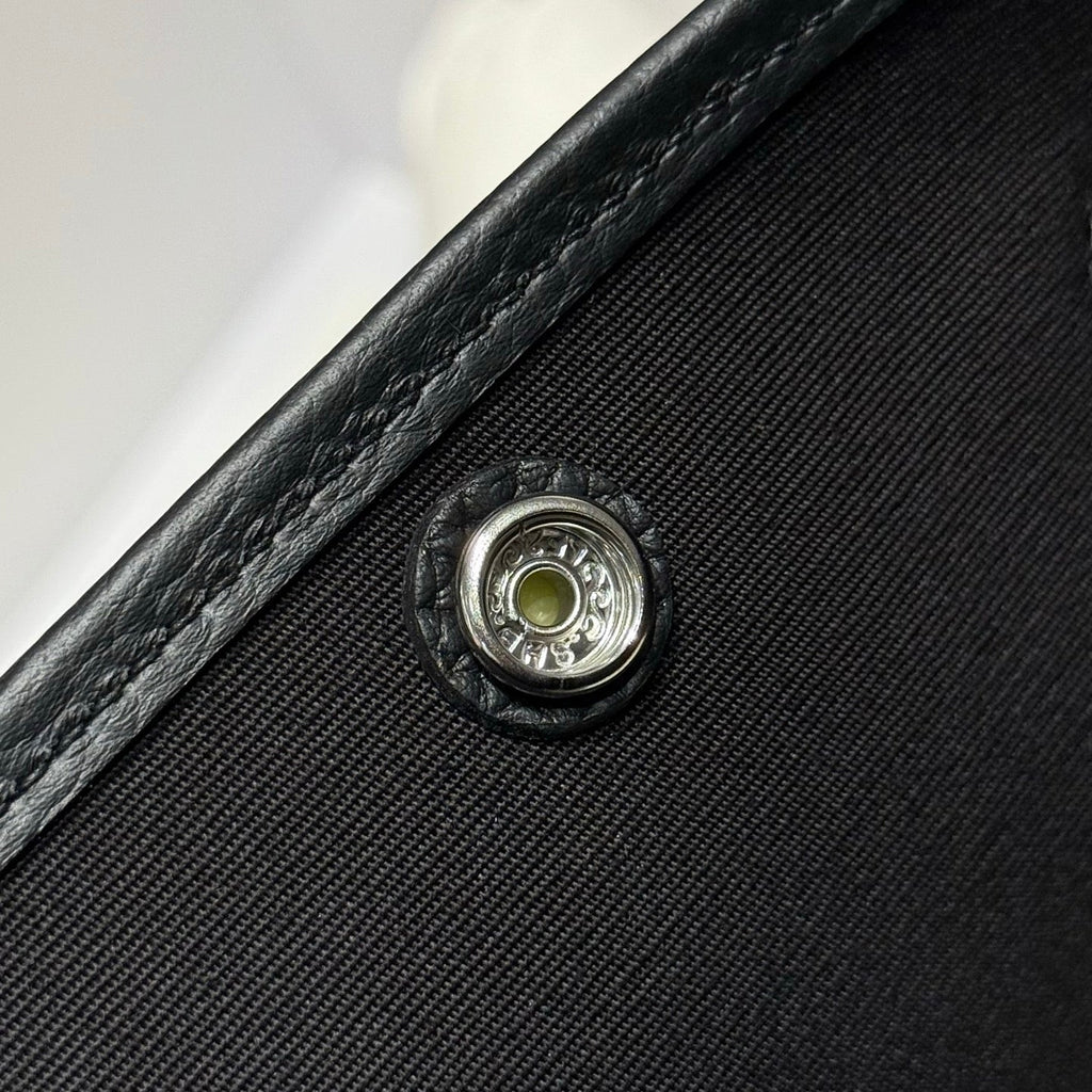 GARDEN PARTY 30CM IN BLACK TOILETS COTTON CANVAS AND CALFSKIN