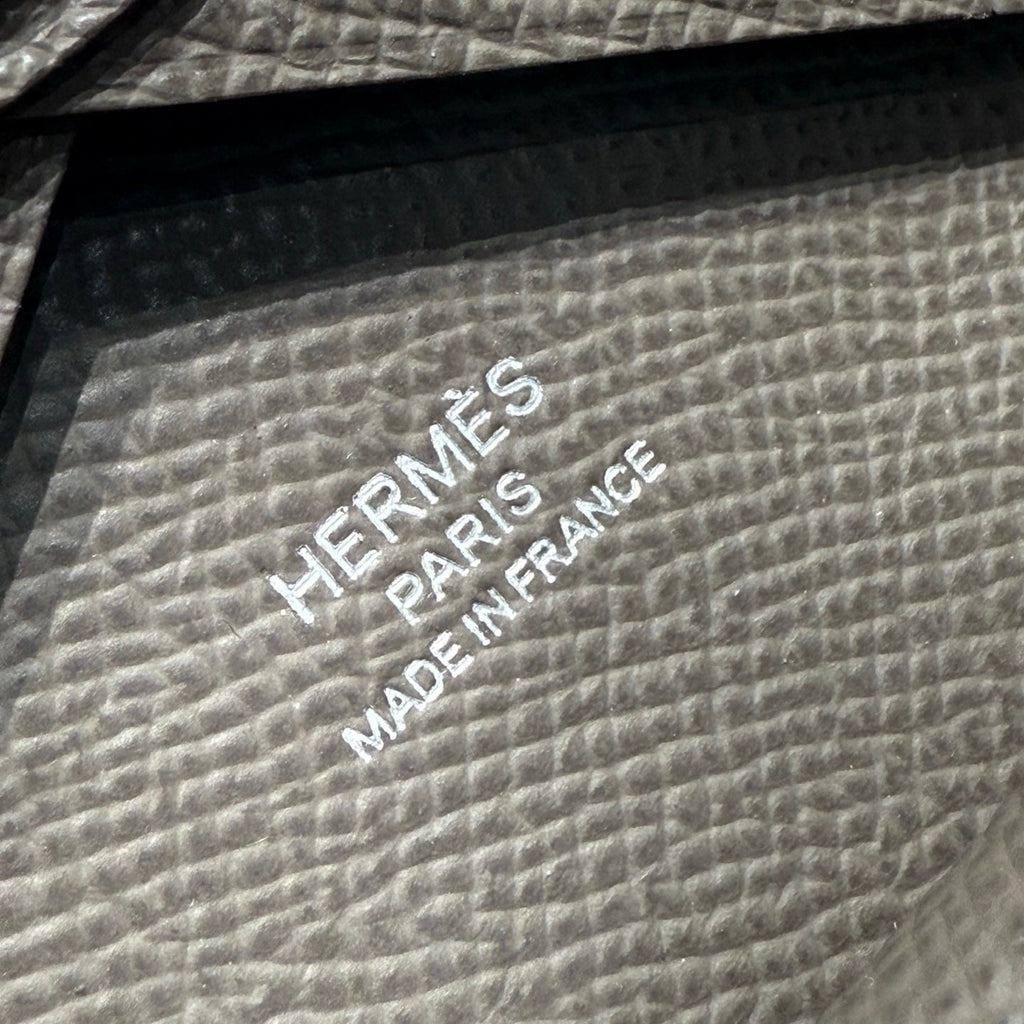 CALVI DUO COMPACT CARD HOLDER IN GRIS MEYER EPSOM CALFSKIN