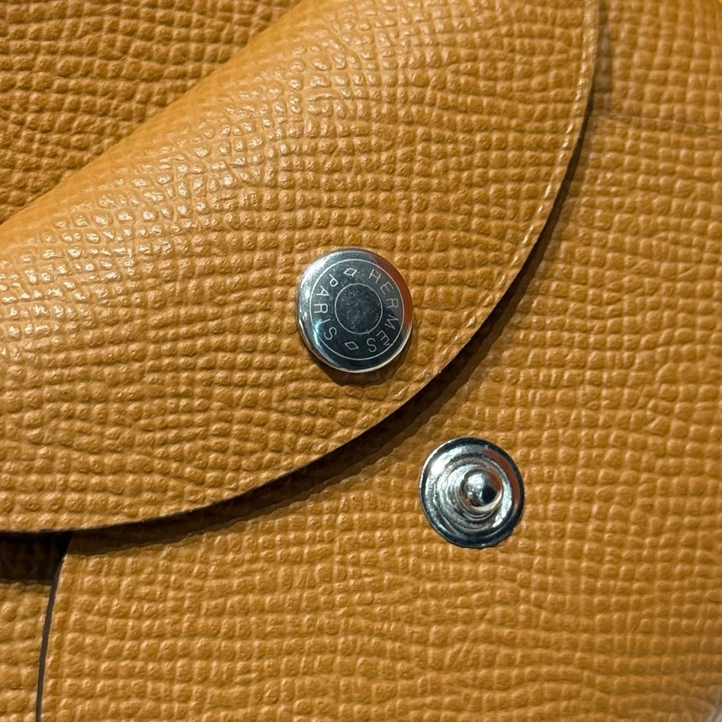 CALVI DUO COMPACT CARD HOLDER IN GOLD EPSOM CALFSKIN