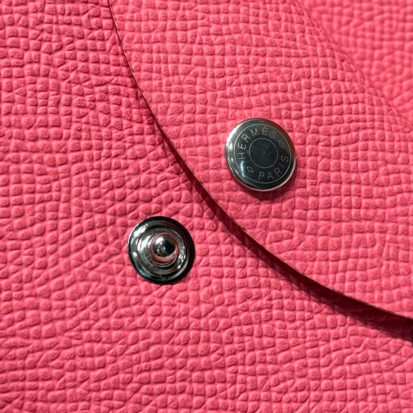 CALVI DUO COMPACT CARD HOLDER IN ROSE POP EPSOM CALFSKIN