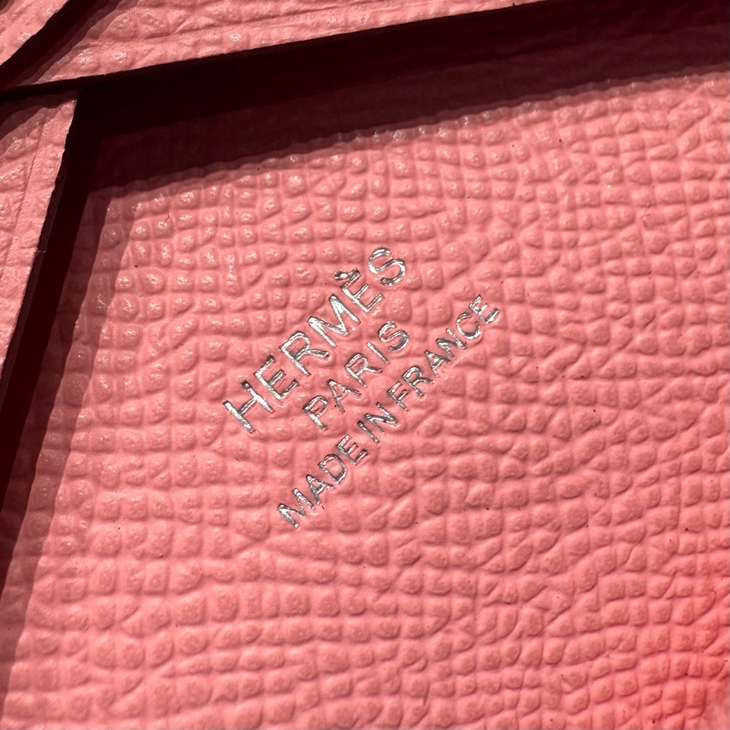 CALVI DUO COMPACT CARD HOLDER IN LIGHT PINK EPSOM CALFSKIN