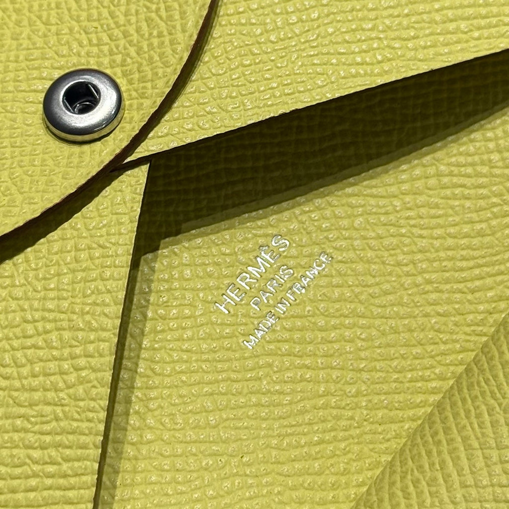 CALVI DUO COMPACT CARD HOLDER IN JAUNE DE NAPLES EPSOM CALFSKIN