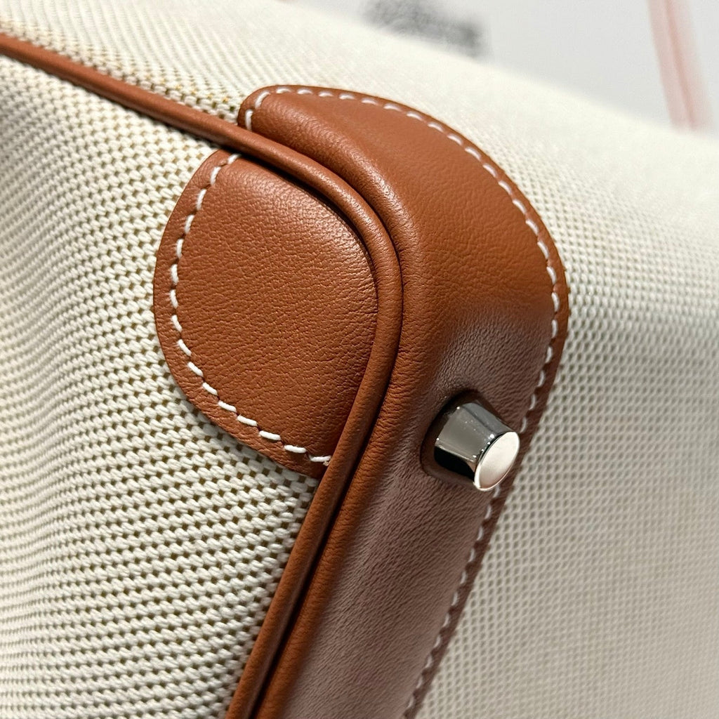 HM BIRKIN 25CM IN VEAU BARENIA SWIFT CALFSKIN ERCU TOILE CANVAS