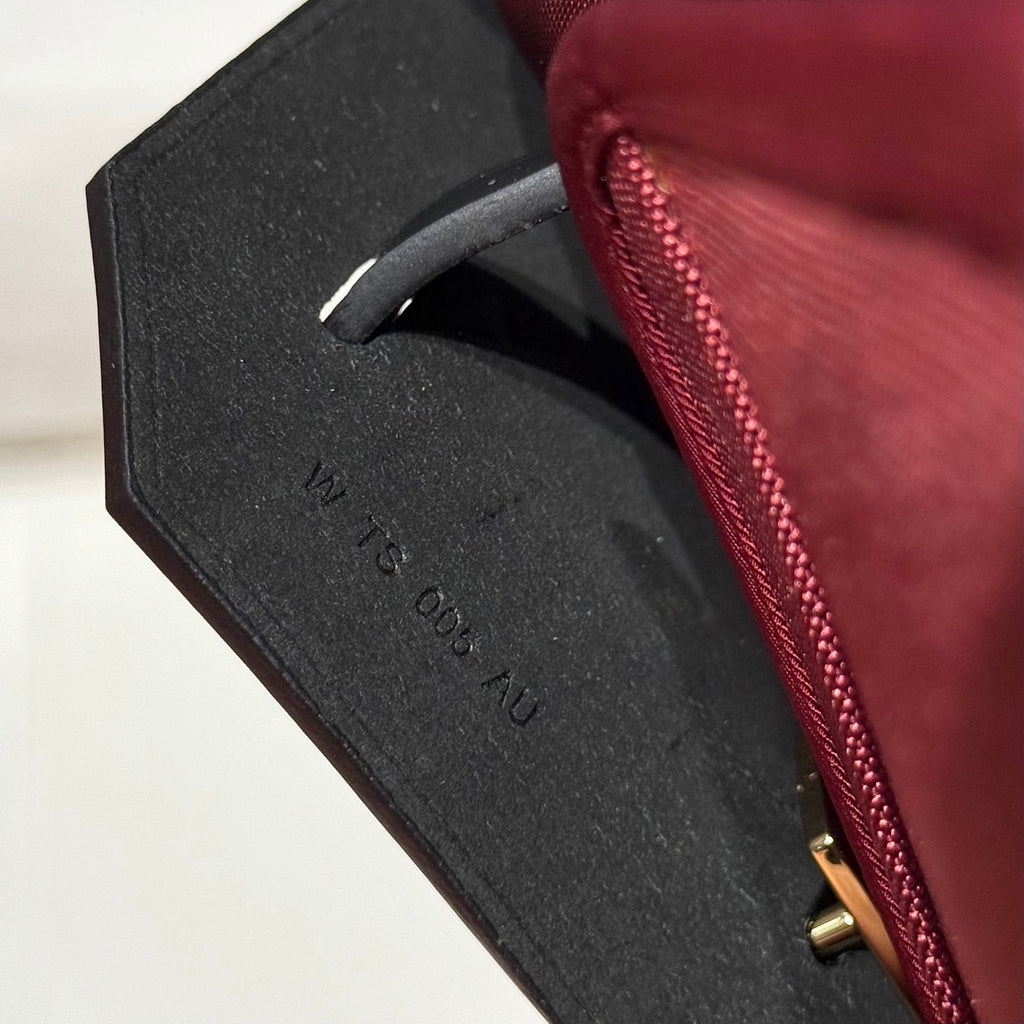 HERMES 25S MINI HERBAG 20 IN RED AND BLACK CANVAS GOLD HARDWARE