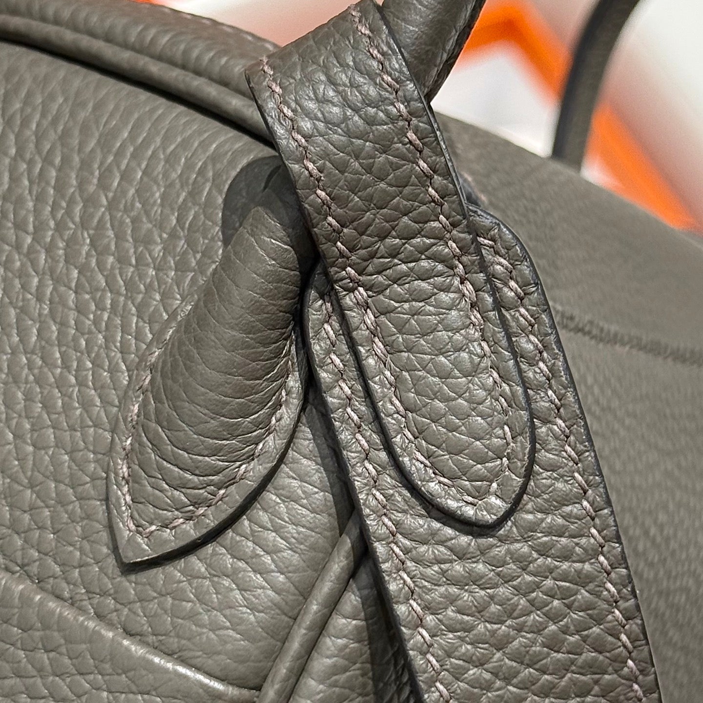 HERMES 25S MINI LINDY 19 IN DARK OLIVE GRAY CALFSKIN GOLD HARDWARE