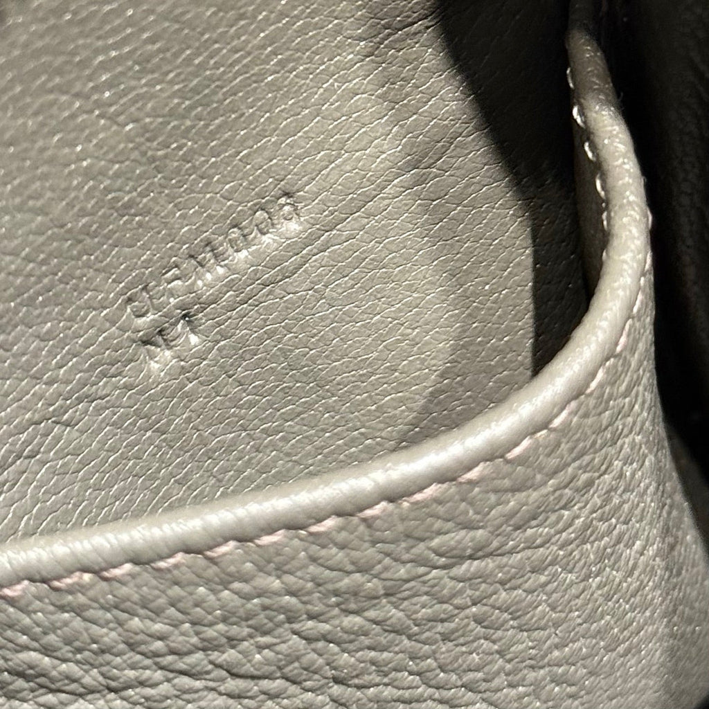 HERMES 25S MINI LINDY 19 IN DARK OLIVE GRAY CALFSKIN GOLD HARDWARE