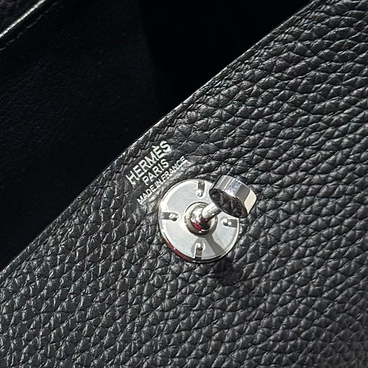 HERMES 25S MINI LINDY 19 IN BLACK CALFSKIN SILVER HARDWARE