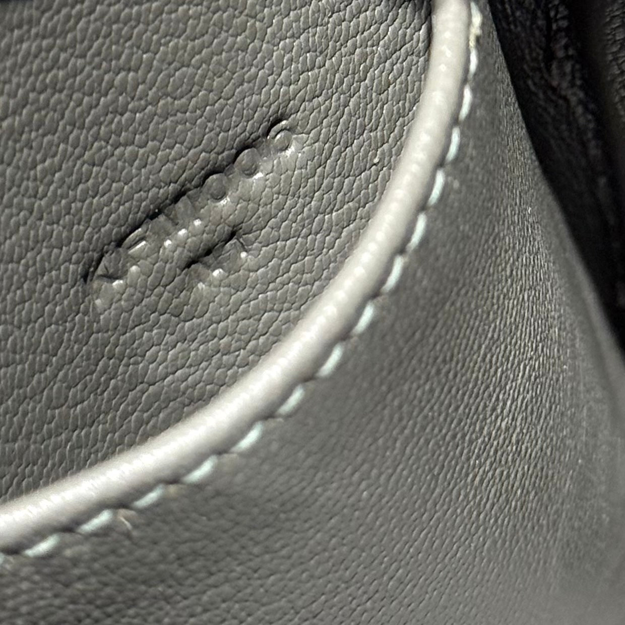 HERMES 25S MINI LINDY 19 IN CLOUD GRAY CALFSKIN SILVER HARDWARE