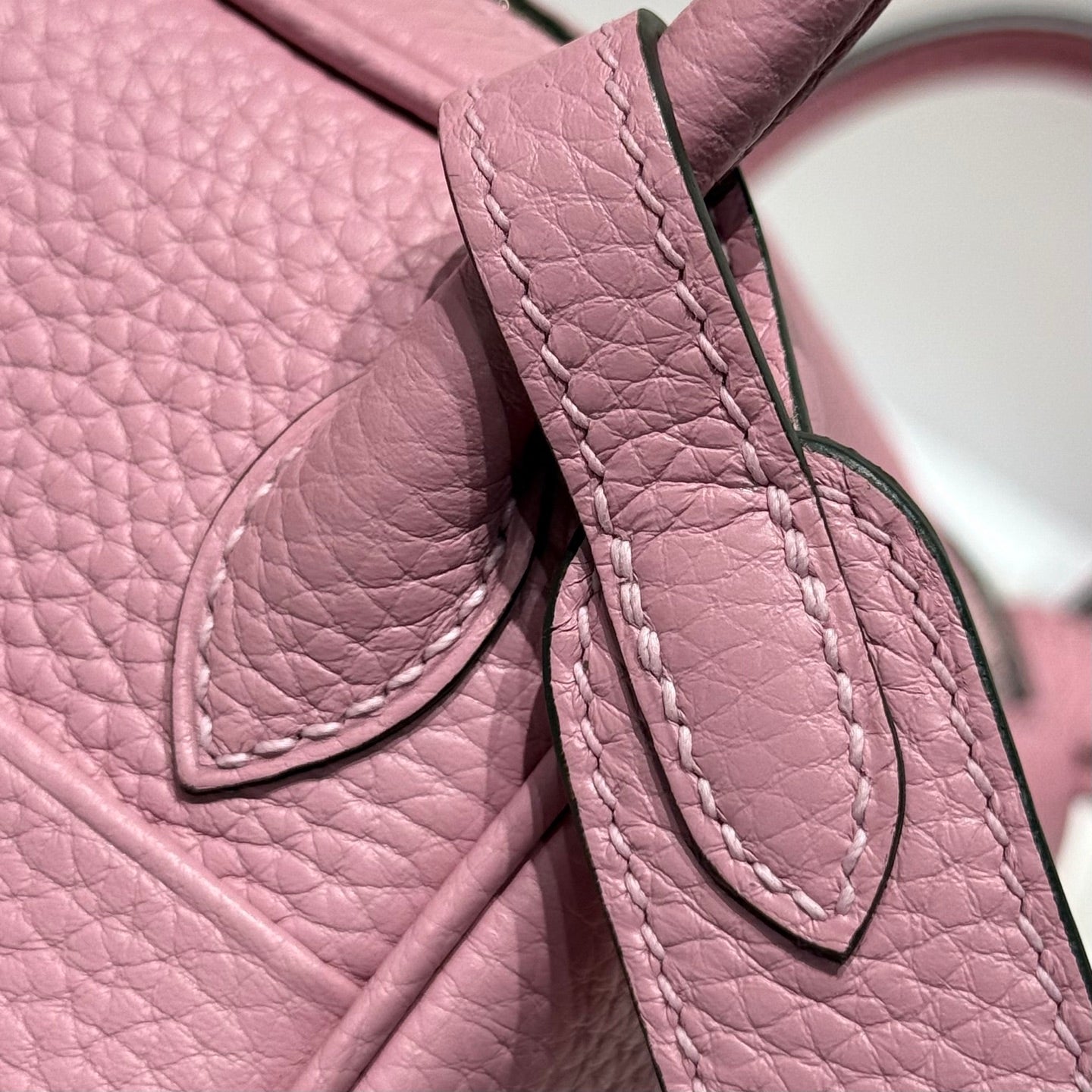 HERMES 25S MINI LINDY 19 IN MAUVE CALFSKIN SILVER HARDWARE