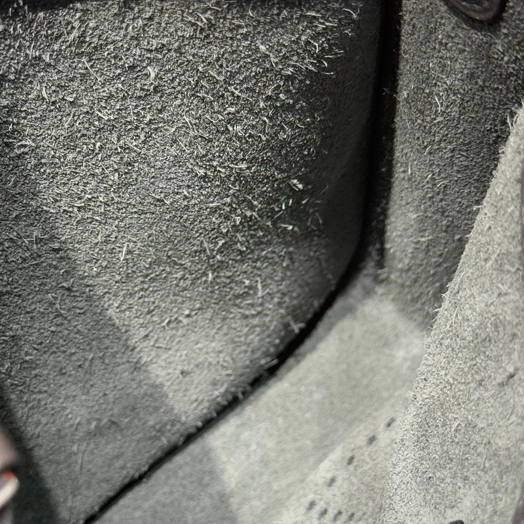 HERMES 25S MINI EVELYNE 18 IN CHARCOAL GRAY PATTERNED STRAP CALFSKIN SILVER HARDWARE