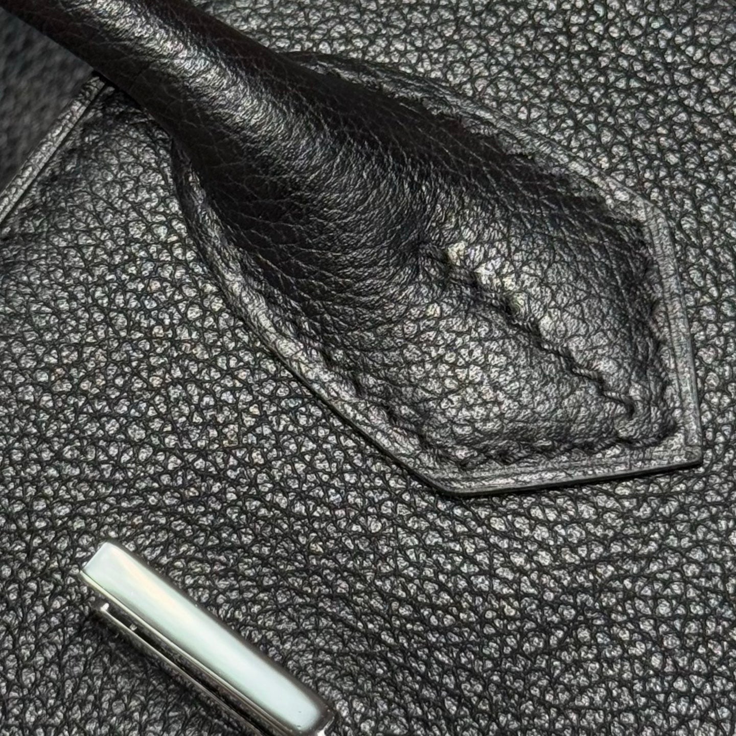 HERMES 25S SHOULDER BIRKIN 29 IN BLACK CALFSKIN SILVER HARDWARE