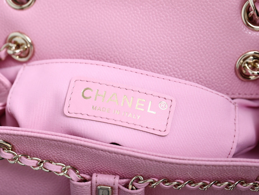 CHANEL 25S BACKPACK 21 CM IN LIGHT PINK LAMBSKIN