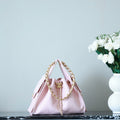 CHANEL 25S HOBO BAG 30 CM IN LIGHT PINK LAMBSKIN WITH GOLD HARDWARE