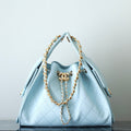 CHANEL 25S HOBO BAG 30 CM IN PASTEL BLUE LAMBSKIN WITH GOLD HARDWARE