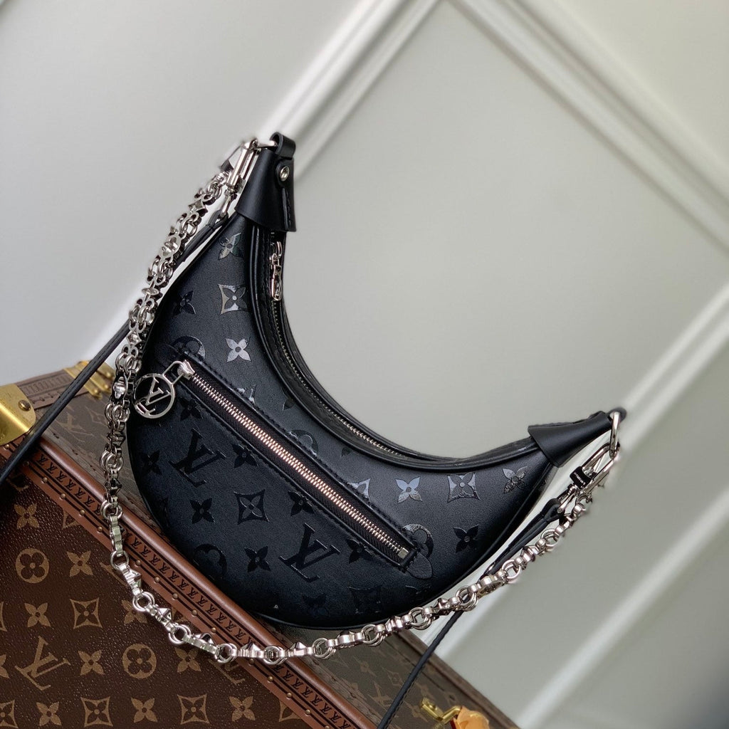 LOOP HOBO 23 IN BLACK MONOGRAM EMPREINTE CALFSKIN EMBOSSED LOGO