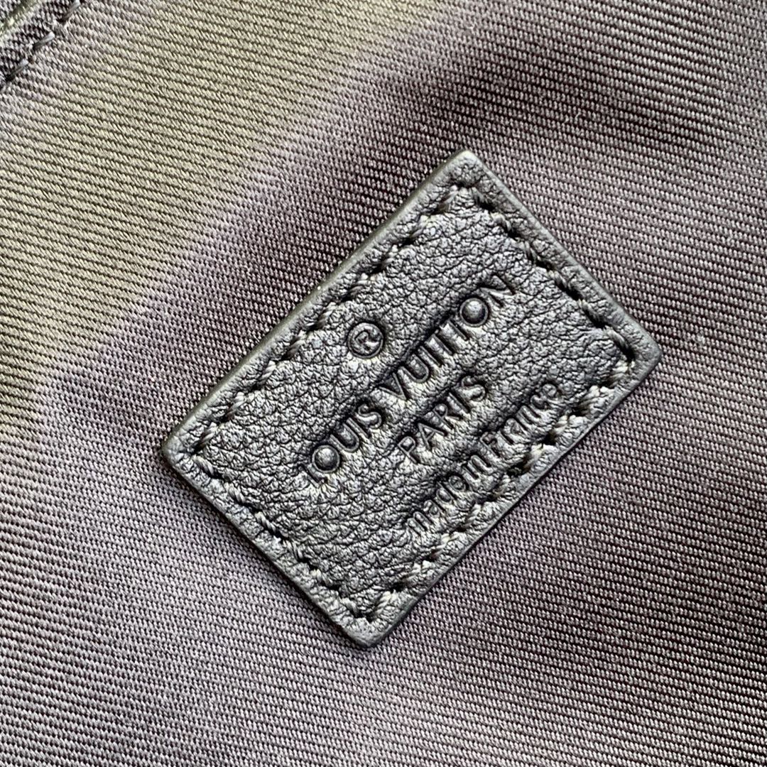 GETAWAY BACKPACK 50 IN BLACK MONOGRAM ECLIPSE CANVAS AND CALFSKIN EMBOSSED LOGO