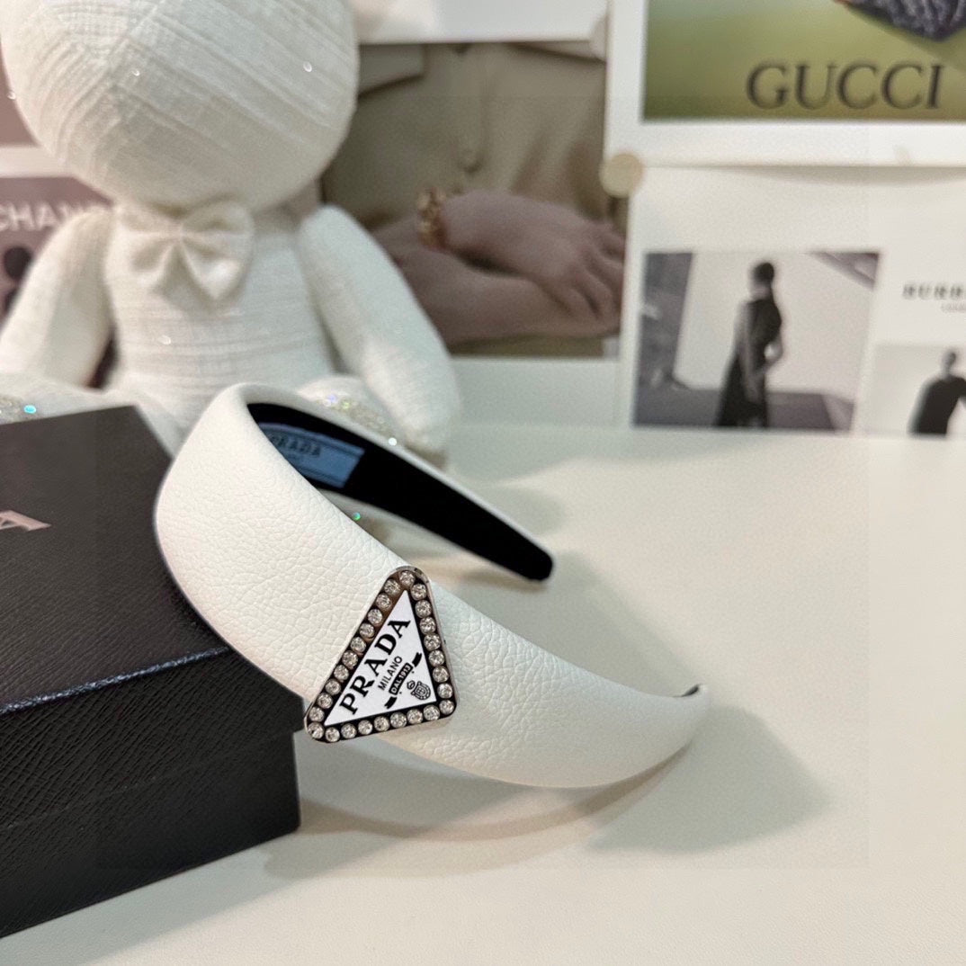 WHITE CALFSKIN HAIRBAND 154898