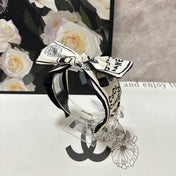 WHITE MIX BLACK SILK HEADBAND 168589