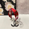 HAIRBAND IN RED FLORAL SILK 252675