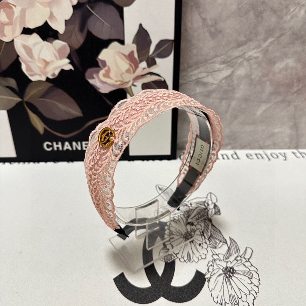 HAIRBAND IN LIGHT PINK LACE 295831