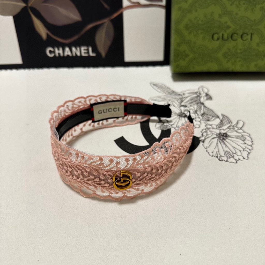 HAIRBAND IN LIGHT PINK LACE 295831