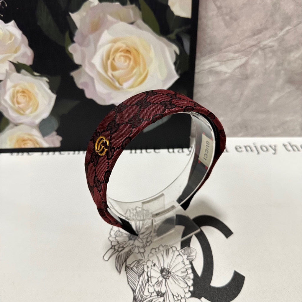 CURRANT RED MONOGRAM CANVAS HAIRBAND 369305