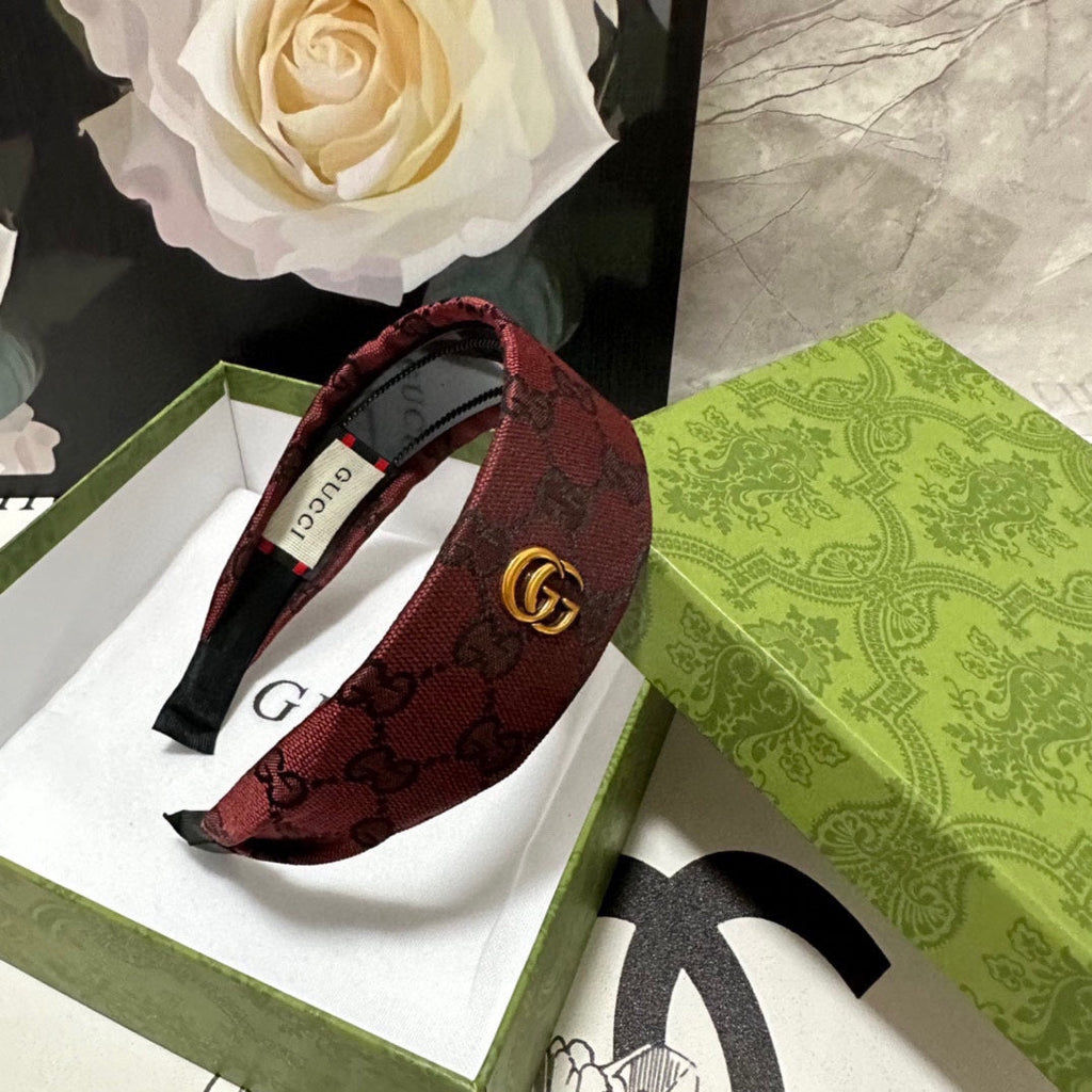 CURRANT RED MONOGRAM CANVAS HAIRBAND 369305