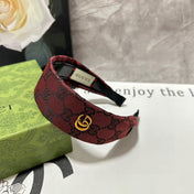 CURRANT RED MONOGRAM CANVAS HAIRBAND 369305