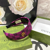FUCHSIA PINK MONOGRAM CANVAS HAIRBAND 369307