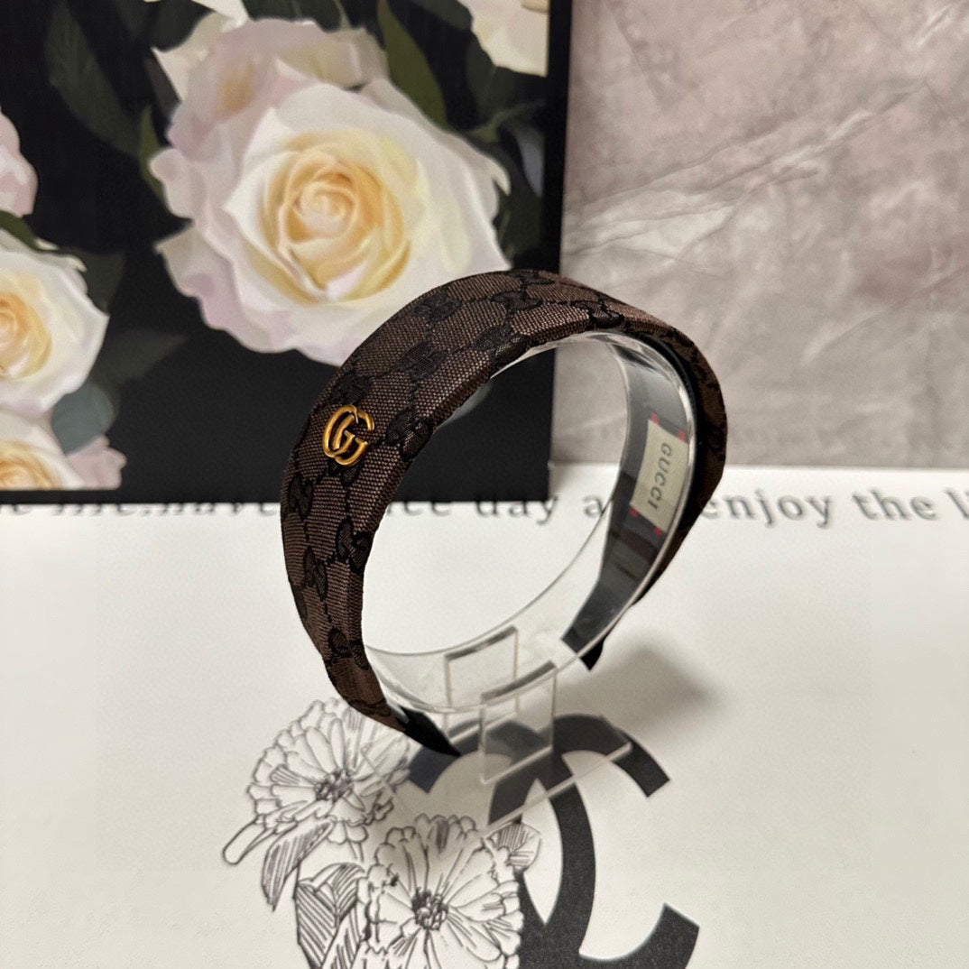 CHOCOLATE MONOGRAM CANVAS HAIRBAND 369308