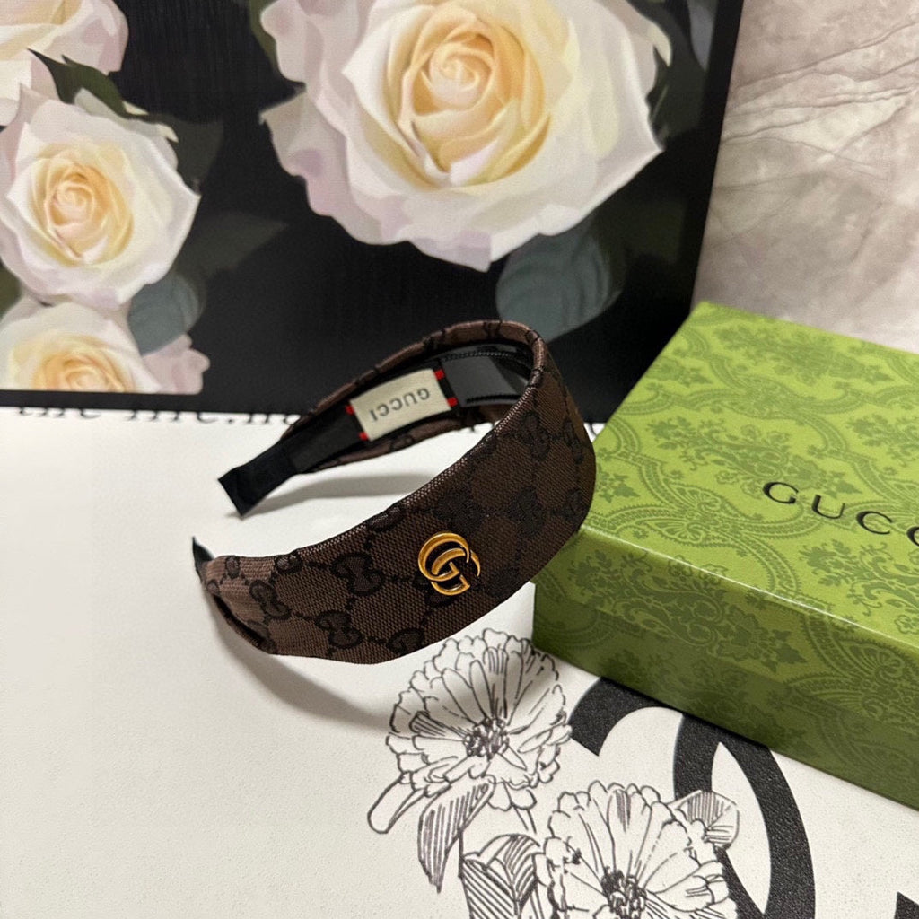 CHOCOLATE MONOGRAM CANVAS HAIRBAND 369308