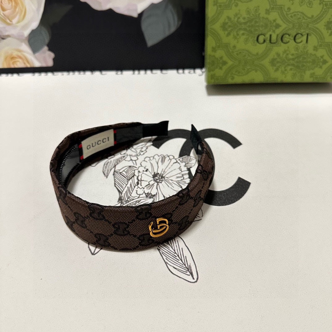 CHOCOLATE MONOGRAM CANVAS HAIRBAND 369308