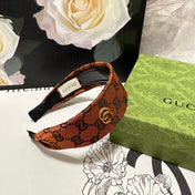 GINGER ORANGE MONOGRAM CANVAS HAIRBAND 369309