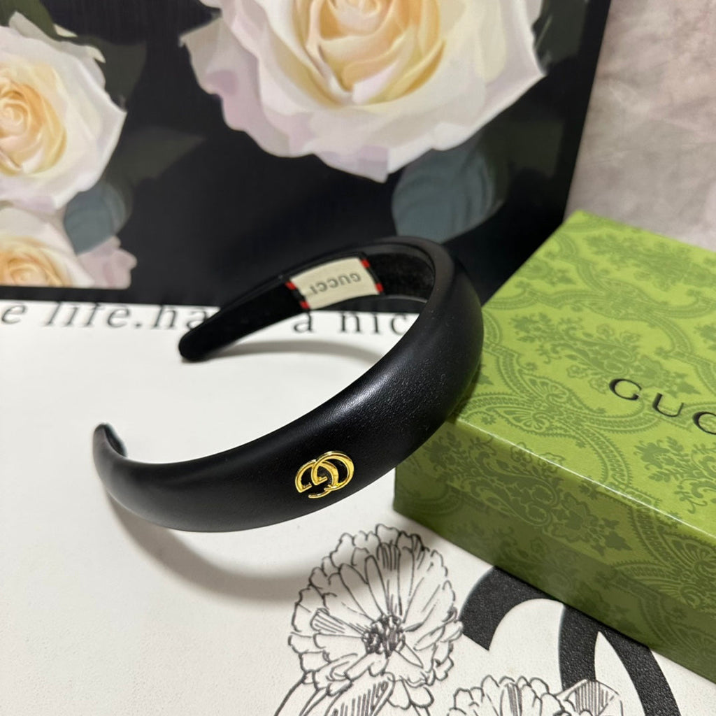 HEADBAND IN BLACK SHINY LAMBSKIN 406128