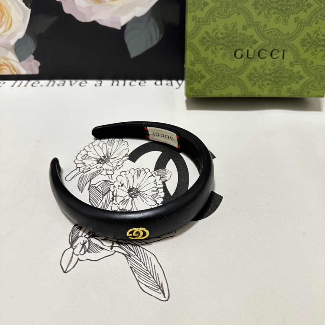 HEADBAND IN BLACK SHINY LAMBSKIN 406128