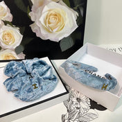 SKY BLUE VELVET TWO-PIECE SET 412457