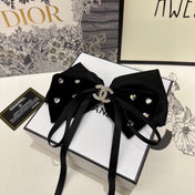 BLACK VELVET HAIR CLIP WITH BOW AND CRYSTAL 412471