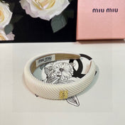 THICK HEADBAND IN WHITE CORDUROY 412477