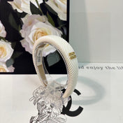 THICK HEADBAND IN WHITE CORDUROY 412477