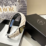 BRAIDED HAIRBAND IN WHITE SOFT LAMBSKIN 432845