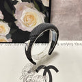 THICK HEADBAND IN BLACK MIX WHITE KNITTED FABRIC 432808