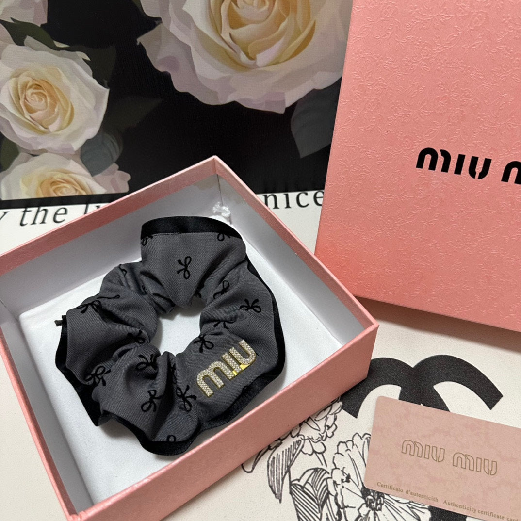 HAIR TIE IN GRAY MIX BLACK SPANDEX FABRIC 432829