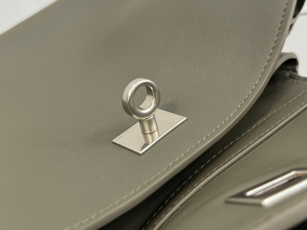 RODEO MINI BAG 22 IN KHAKI GREEN SMOOTH CALFSKIN SILVER HARDWARE