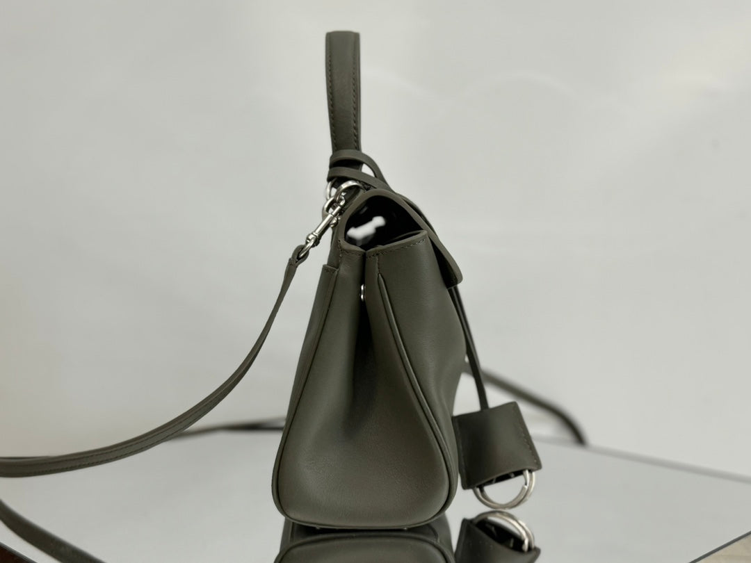 RODEO MINI BAG 22 IN KHAKI GREEN SMOOTH CALFSKIN SILVER HARDWARE