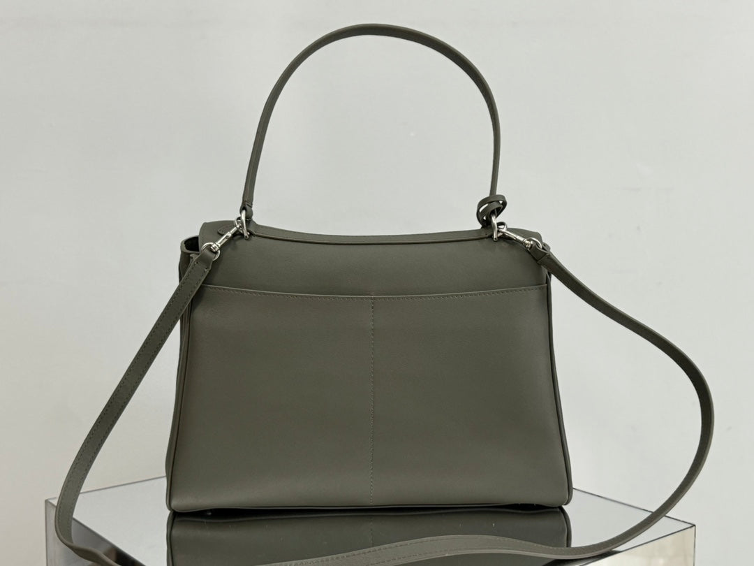 RODEO MEDIUM BAG 35 IN KHAKI GREEN SMOOTH CALFSKIN SILVER HARDWARE