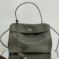 RODEO MEDIUM BAG 35 IN KHAKI GREEN SMOOTH CALFSKIN SILVER HARDWARE