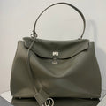 RODEO LARGE BAG 40 IN KHAKI GREEN SMOOTH CALFSKIN SILVER HARDWARE